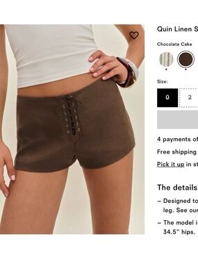 Reformation Brown Linen Shorts